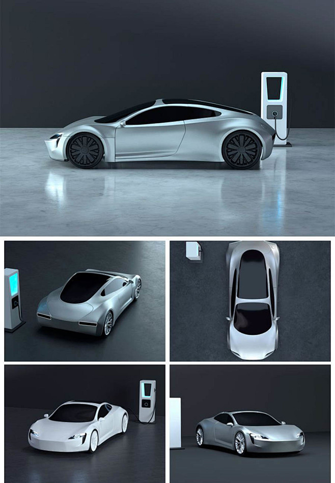 新能源汽车电动车锂电池充电桩图片创意元素...