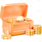 促销系列3D金币宝箱元素