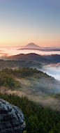 远山 雾 天空 风景 手机 壁纸