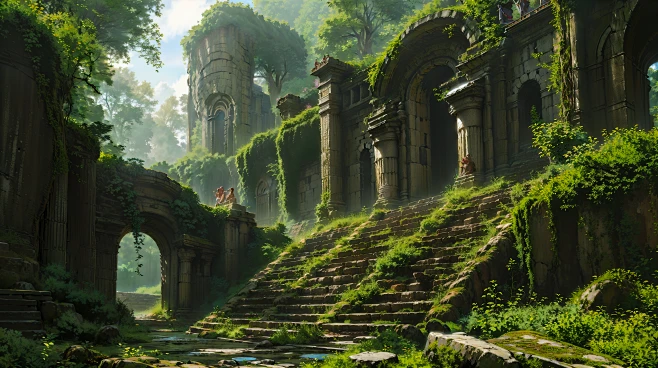 AI丛林遗迹场景设定图集 影视游戏场景概念设计 背景插画临摹-淘宝网-花瓣网