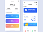 Page design for personal wallet revenue growth 插图 蓝色 钱包应用 financial view increase data visualization income 应用 颜色 iphonex ui