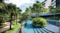 公爵夫人住宅 / stx : ONG & ONG：坐落在新加坡的公爵夫人大道110号，是一个对场地敏感的、雕塑般的有机地貌景观，瀑布般的水景，绿树环绕的阳台和像飘动的丝带一样缠绕的小径。想象一个起伏起伏的斜坡，通向发光的游泳池和反光的池塘，创造一个分层，三维的风景。轮廓起伏...