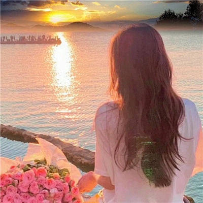 落日 美女头像校花