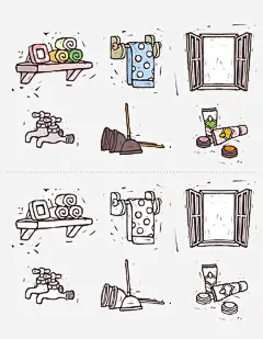 图标小插画免抠素材_新图网 https://ixintu.com 图标 毛巾 水龙头 窗户