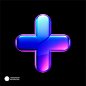 3D gradient neon icon plus glassmorphism illustration | Premium AI-generated PSD