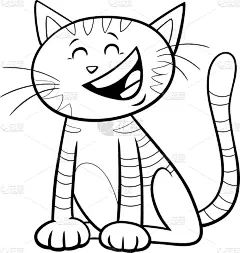 猫,小猫,图画书页,动画片,可爱的,漫画书,猫科动物,动物,虚拟角色,尾巴