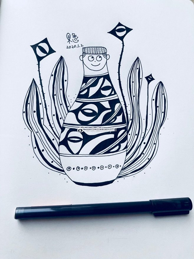 黑白装饰画 线描