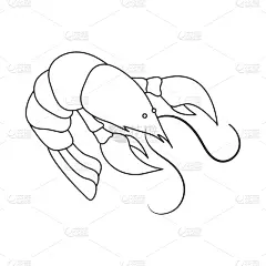分离着色,红色,标志,龙虾,一个物体,轮廓,肉,海产,布置,收集