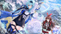 Anime 3200x1800 anime anime girls Genshin Impact Amber (Genshin Impact) Eula (Genshin Impact) snow
