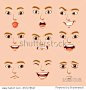 Different facial expressions of human illustration