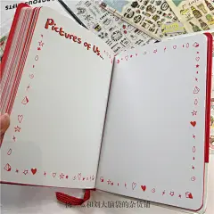 英国情人节礼物爱情回忆记录手绘插画恋爱日记情侣笔记爱情手帐本-淘宝网
