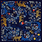 Silk Scarf Of Blue Leopards by Jessie Zhao New York : Inspired by the summer ocean blue landscape. Hand illustrated. Limited edition.

100% Silk

Hand-rolled

35'' x 35''