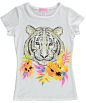 Dream Girl Big Girls’ “Hibiscus Tiger” T-Shirt (Sizes 7 – 16) : A tropical tiger graphic makes this Dream Girl T a dream come true! 100% cotton jersey, flared cut. 
 
100% Cotton 
Machine Wash Cold 
Made in USA
