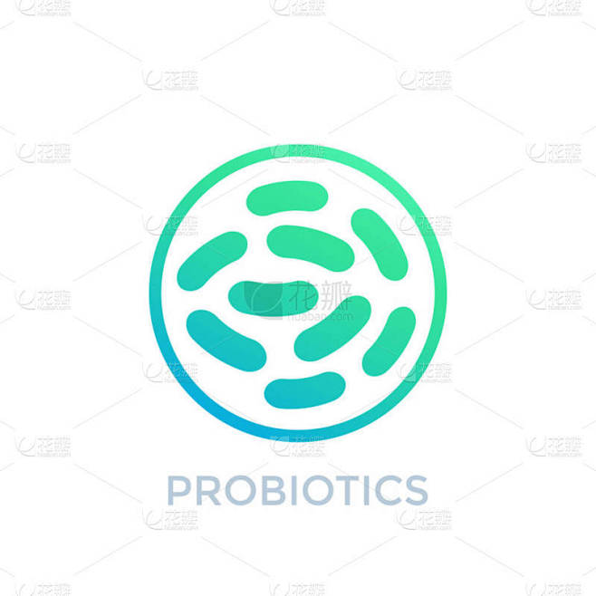 益生菌在白色上的矢量图标