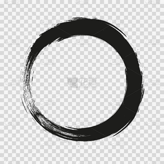 矢量画笔在白色背景上画圈。墨水手绘漆刷圈.标识,标签设计元素矢量说明.黑色的抽象圈。A.框架.