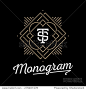 luxury art deco golden classic linear monochrome minimal hipster geometric vintage vector monogram, frame , border , label for your logo badge or crest-符号/标志,复古风格-海洛创意（HelloRF） - 站酷旗下品牌 - Shutterstock中国独家合作伙伴