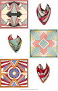 Art Deco Scarf Designs : Art Deco designs for scarf label