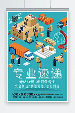 快递物流同城跑腿服务海报-众图网