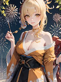 壁纸｜樱花和烟花（宵宫）