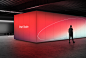 Mockup of a modern studio with gradient lighting and Orbyt Studio logo on the wall, ideal for designers graphic design templates branding mockups digital assets.
