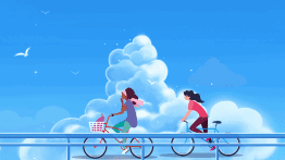 毕业季祝福晒照片头创意插画横版视频