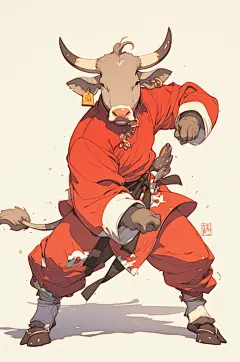 AI数字艺术国潮中国功夫动物插画-众图网