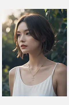 AI数字艺术摄影风戴项链的美女-众图网