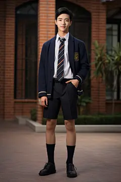 校园真诚男学生毕业写真