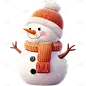 冬天冬季手绘插画雪人元素