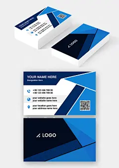 创意抽象图形名片矢量-图巨人