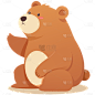 春天春季可爱插画熊动物元素素材