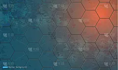 抽象背景与六边形元素