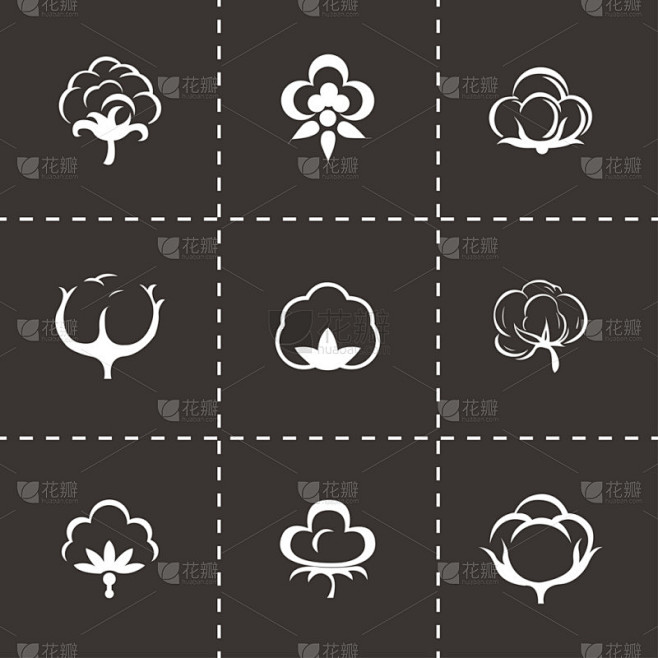 矢量棉花图标集
