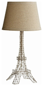 Satin Nickel Eiffel Tower Table Lamp - transitional - Table Lamps - Pizzazz! Home Decor, LLC