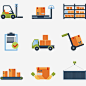 物流运输发货元素高清素材 仓库 发货 快递 橙色包装 物流 免抠png 设计图片 免费下载