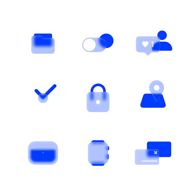 Glassmorphism icons ...