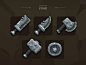 Casual Weapon Icon Stone 3d lowpolygon cartoon games vr ax sword weapon rpg swords attack dagger short sword hamer shield fantasy casual