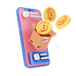 Online Bitcoin 3D Icon