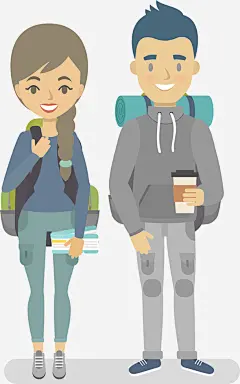 旅行人物设计素材免抠素材_新图网 https://ixintu.com 矢量图案 卡通简约 扁平化 彩色底纹 卡通人物 旅行