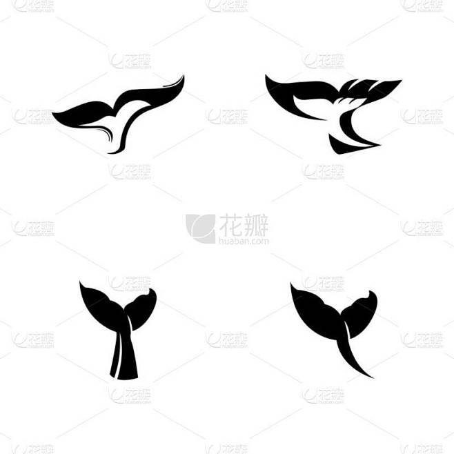 鲸鱼尾象矢量图解