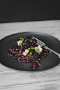 Cocoa Linguine with Berry Balsamic Sauce 