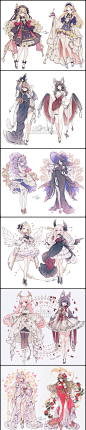 486 YHM 可爱二次元少女角色服饰造型 手绘原画插画临摹参考素材-淘宝网