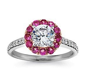 pink sapphire halo r...