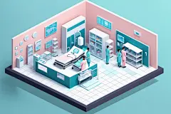 健康急救中心医院模型图片