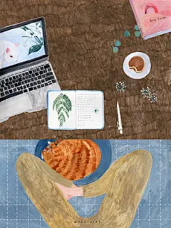 [有鹿为安Ulu]原创插画现代简约文艺清新装饰画客厅卧室墙画挂画-淘宝网
