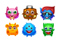 Mockups for 3-match game : Hi there.Here is my first mock-up for match-three game "Tiny Monsters Saga".