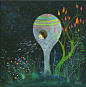 #色彩# Aaron Piland和Ayumi Kajikawa是一对心怀艺术的夫妻，居住在美国俄勒冈州波特兰市郊外的一个小别墅里。他们用如梦的水彩，轻轻涂抹内心美好的花园。月光与星空坠落的天境里，落满水晶，花树，飞鸟与岛屿。时光在画中凝固，遥远的记忆穿过一簇簇的灯盏在此刻相会。 ​ ​​​​