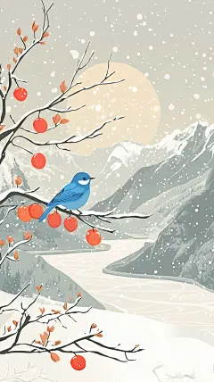 立冬节日节气海报背景霜降通用背景大雪 (15)