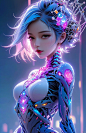  (1girl:1.2),cute face,long hair,frilly hairstyle,torso,body,8k,ultra-detailed,highres,(best quality, masterpiece:1.2),(deformad neon light:1.3),soft particles of fractal fire,volumetric lighting,colorful,((extreme details)),glow,Navel, thighs,impossible 