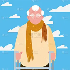 白昼,祖父母,扁平化设计,幸福,可爱的,创造力,人,男人,问候,庆祝